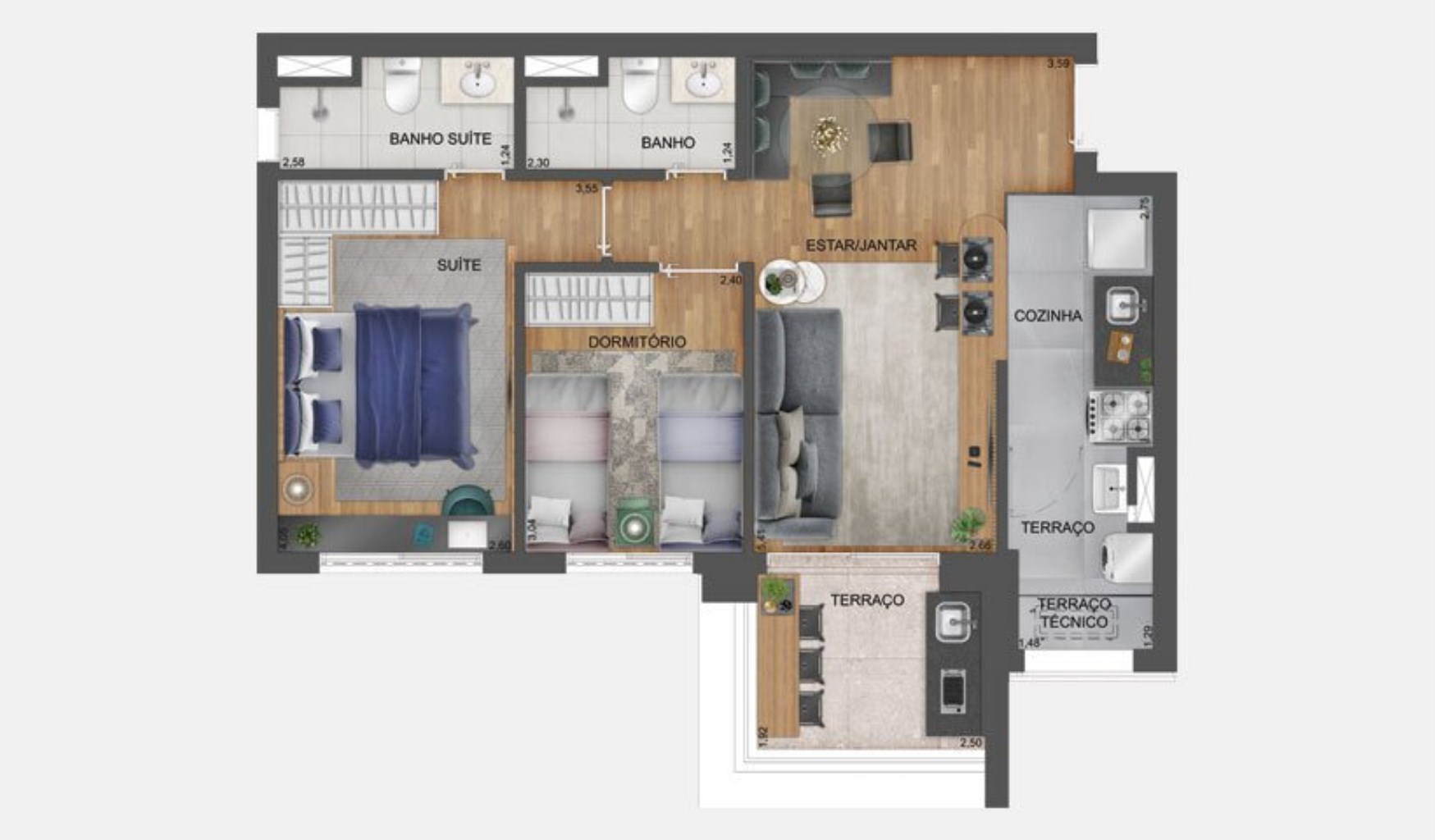 Apartamento, 1 quarto, 48 m² - Foto 31