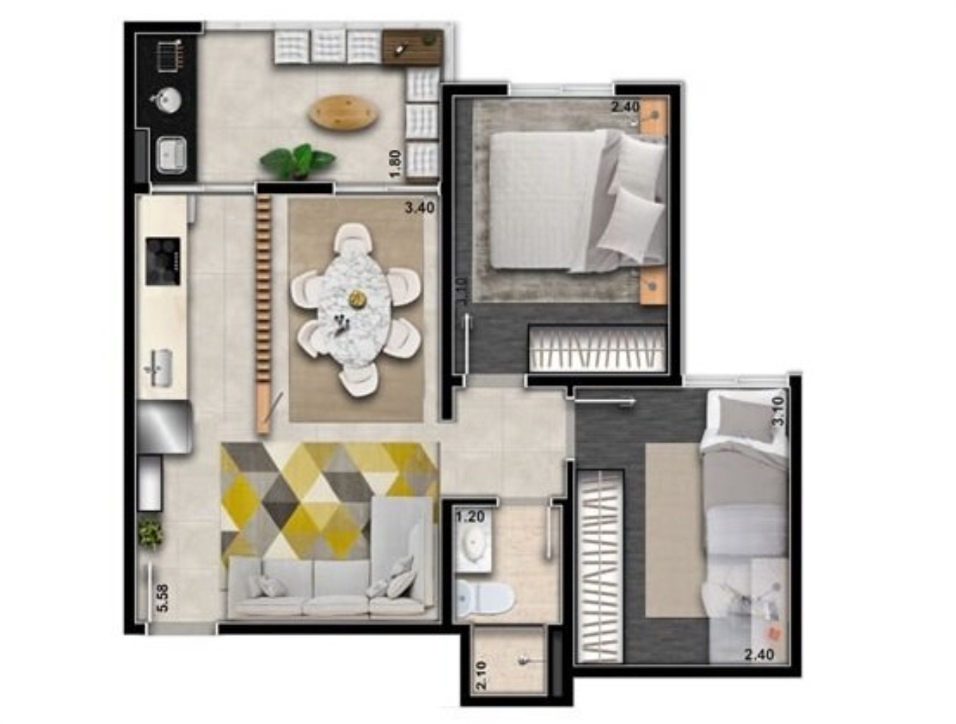 Apartamento, 2 quartos, 34 m² - Foto 24