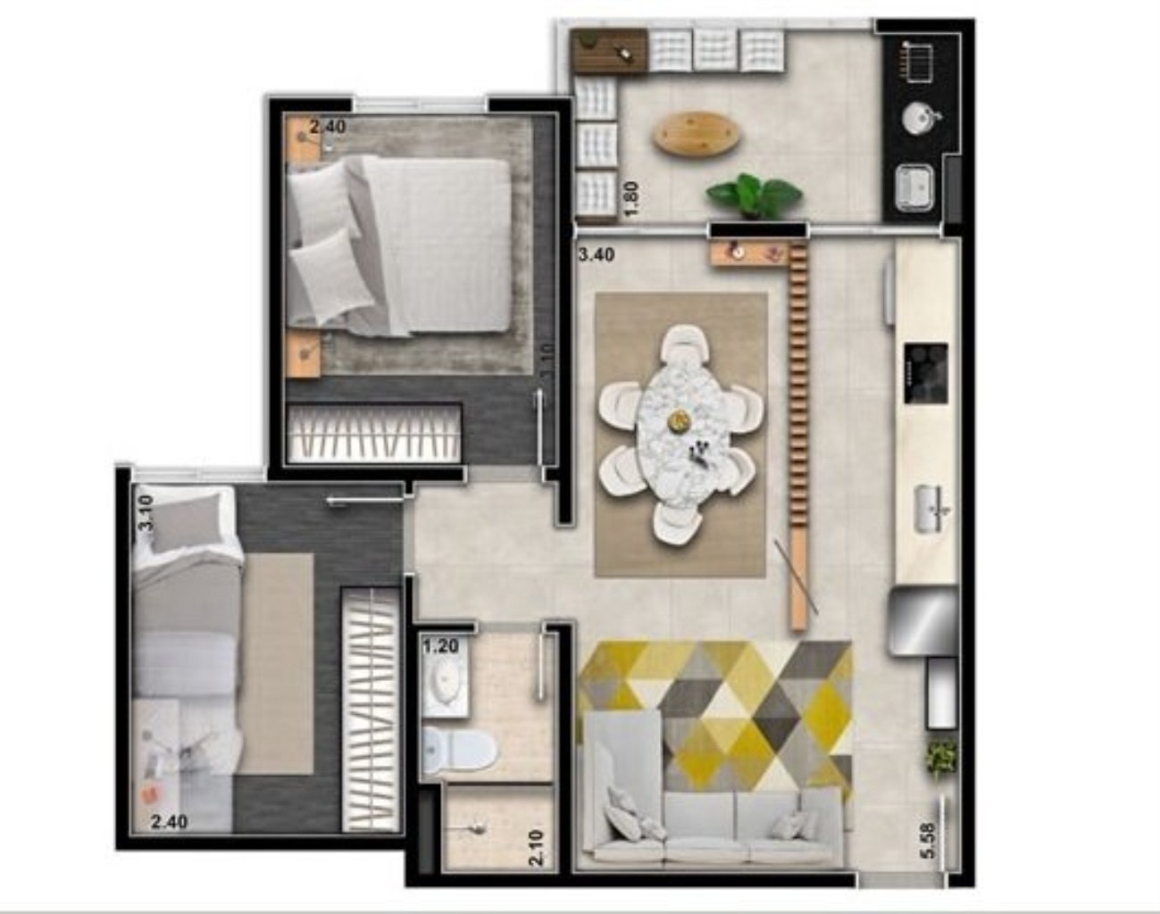 Apartamento, 2 quartos, 34 m² - Foto 20