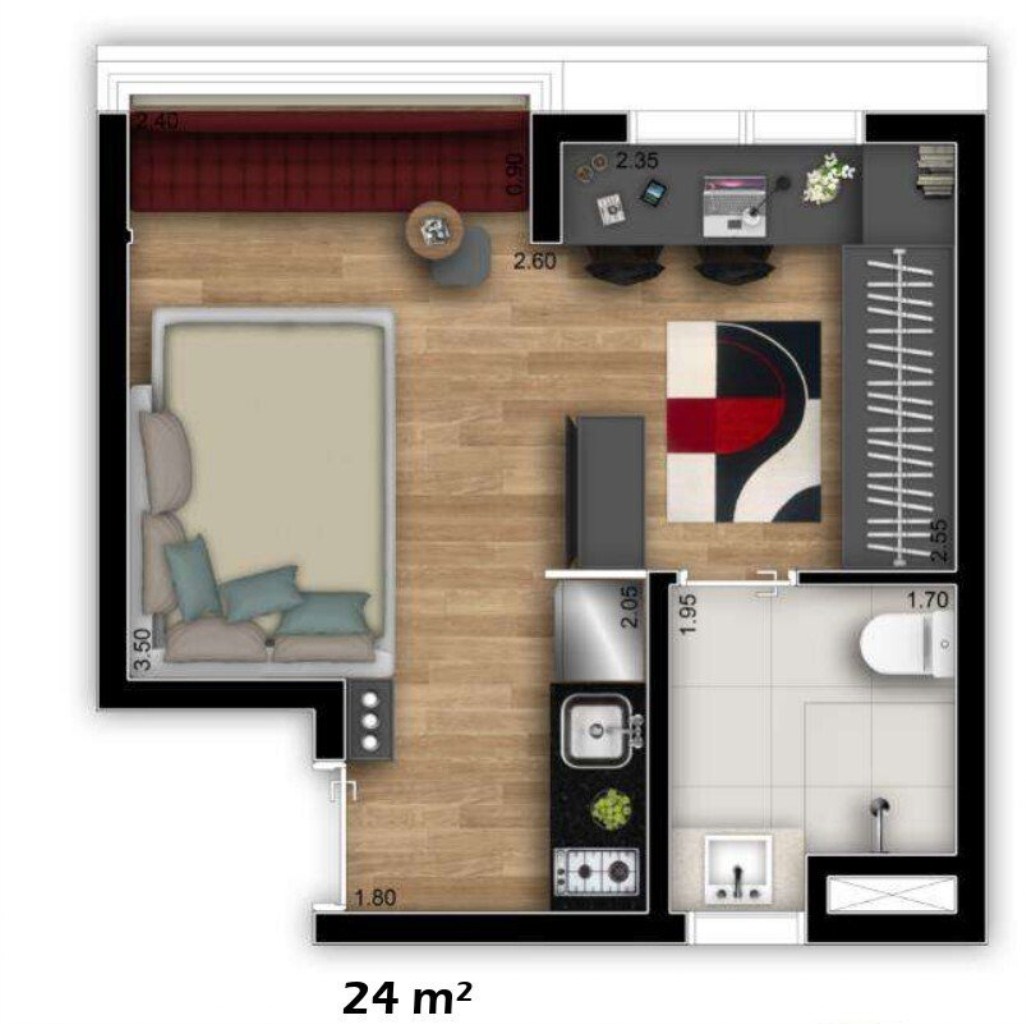 Apartamento à venda com 1 quarto, 24m² - Foto 10