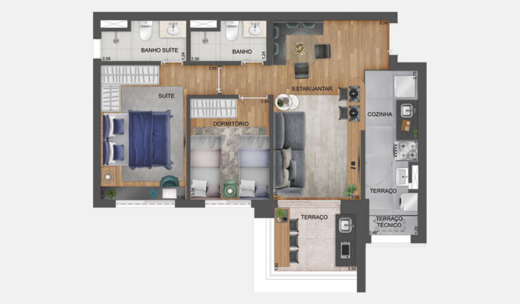 Apartamento, 1 quarto, 59 m² - Foto 31