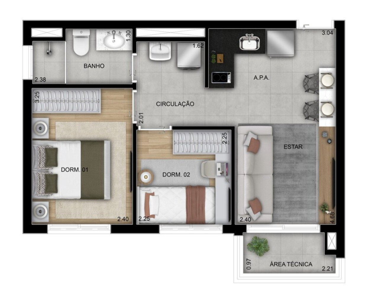 Apartamento à venda com 2 quartos, 40m² - Foto 13