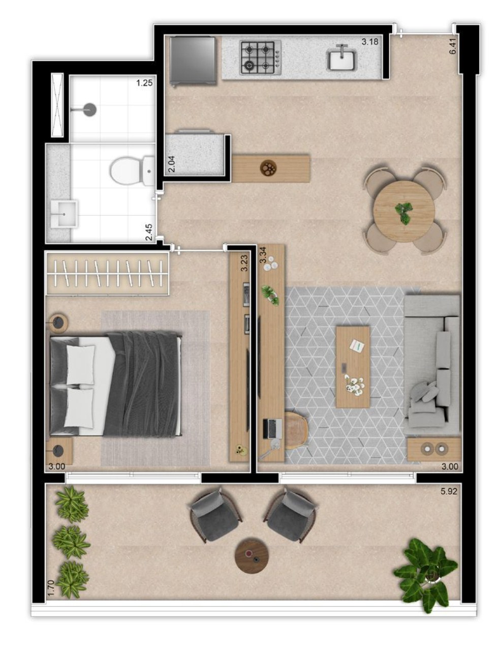 Apartamento, 1 quarto, 53 m² - Foto 9