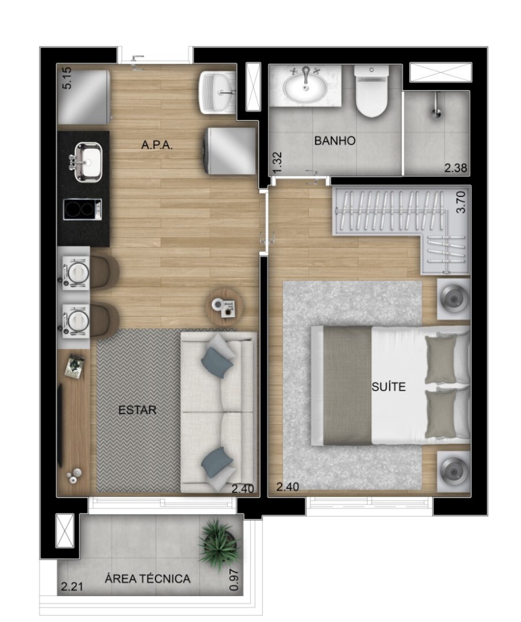 Apartamento à venda com 1 quarto, 28m² - Foto 12