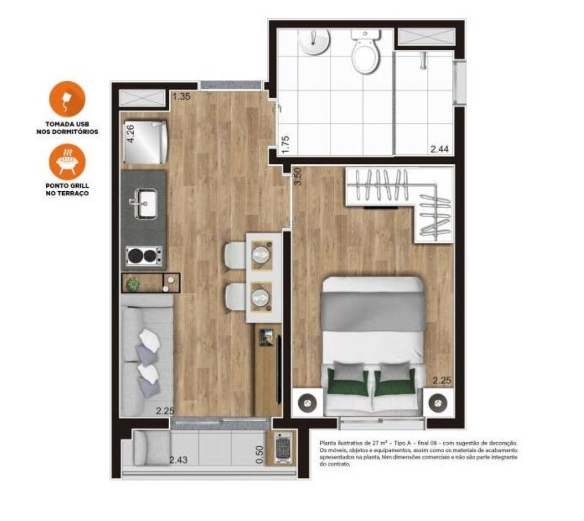 Apartamento, 1 quarto, 27 m² - Foto 26