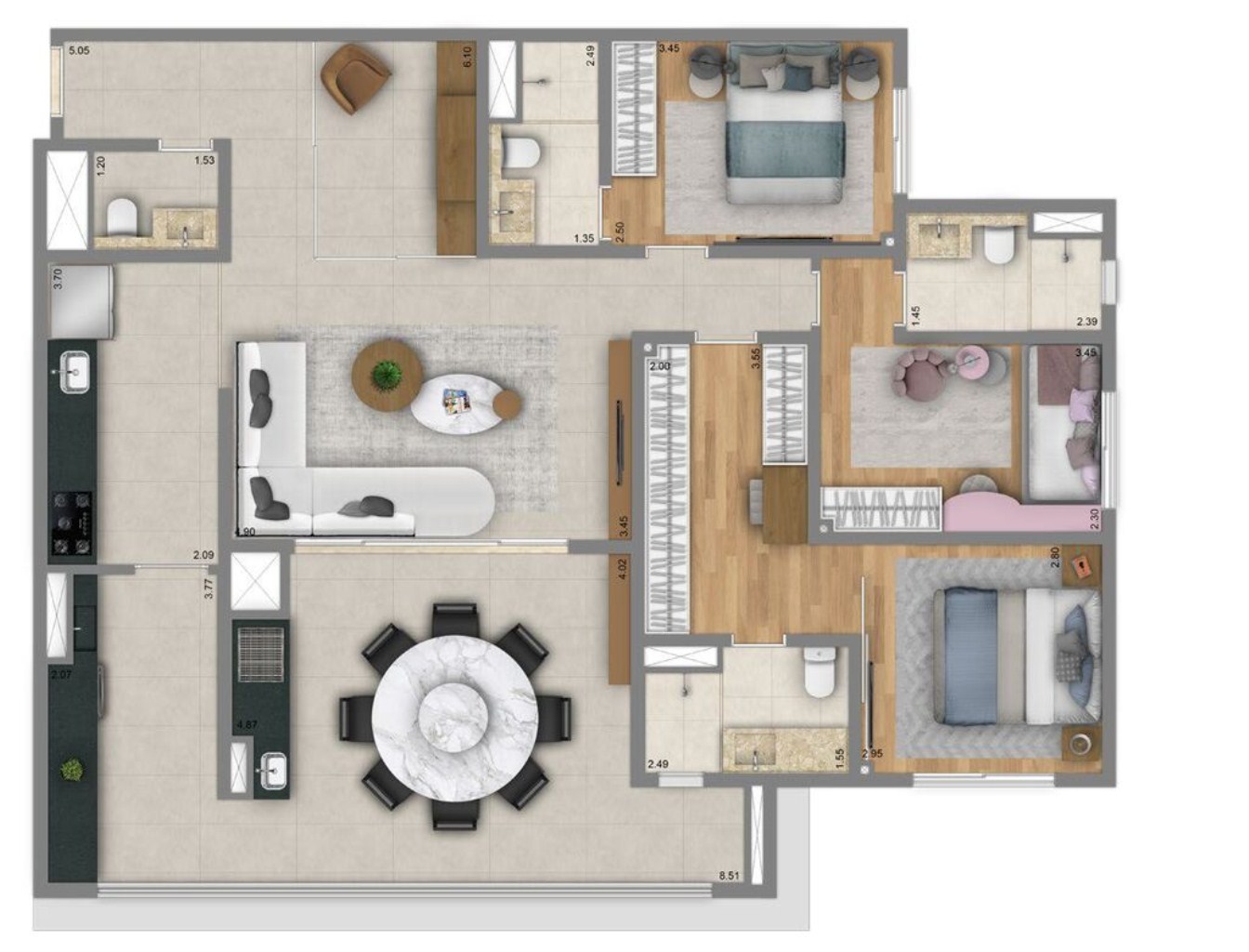 Apartamento à venda com 3 quartos, 110m² - Foto 7