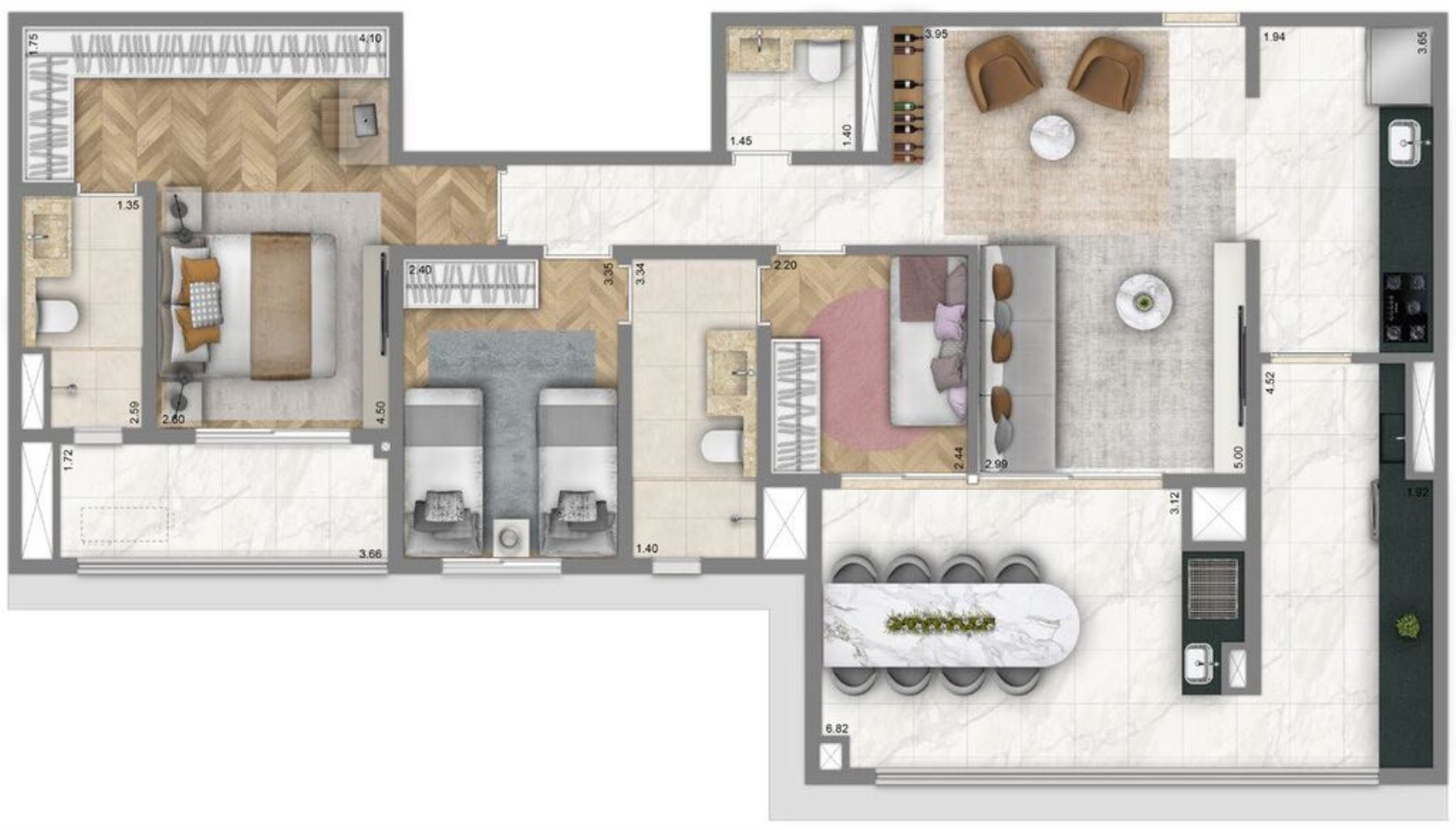 Apartamento à venda com 3 quartos, 108m² - Foto 3