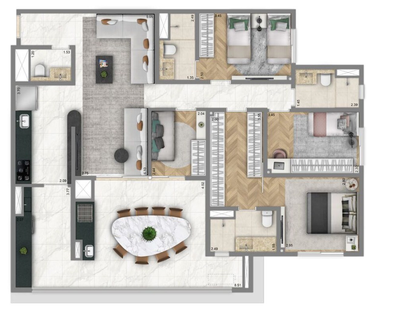 Apartamento à venda com 3 quartos, 110m² - Foto 8