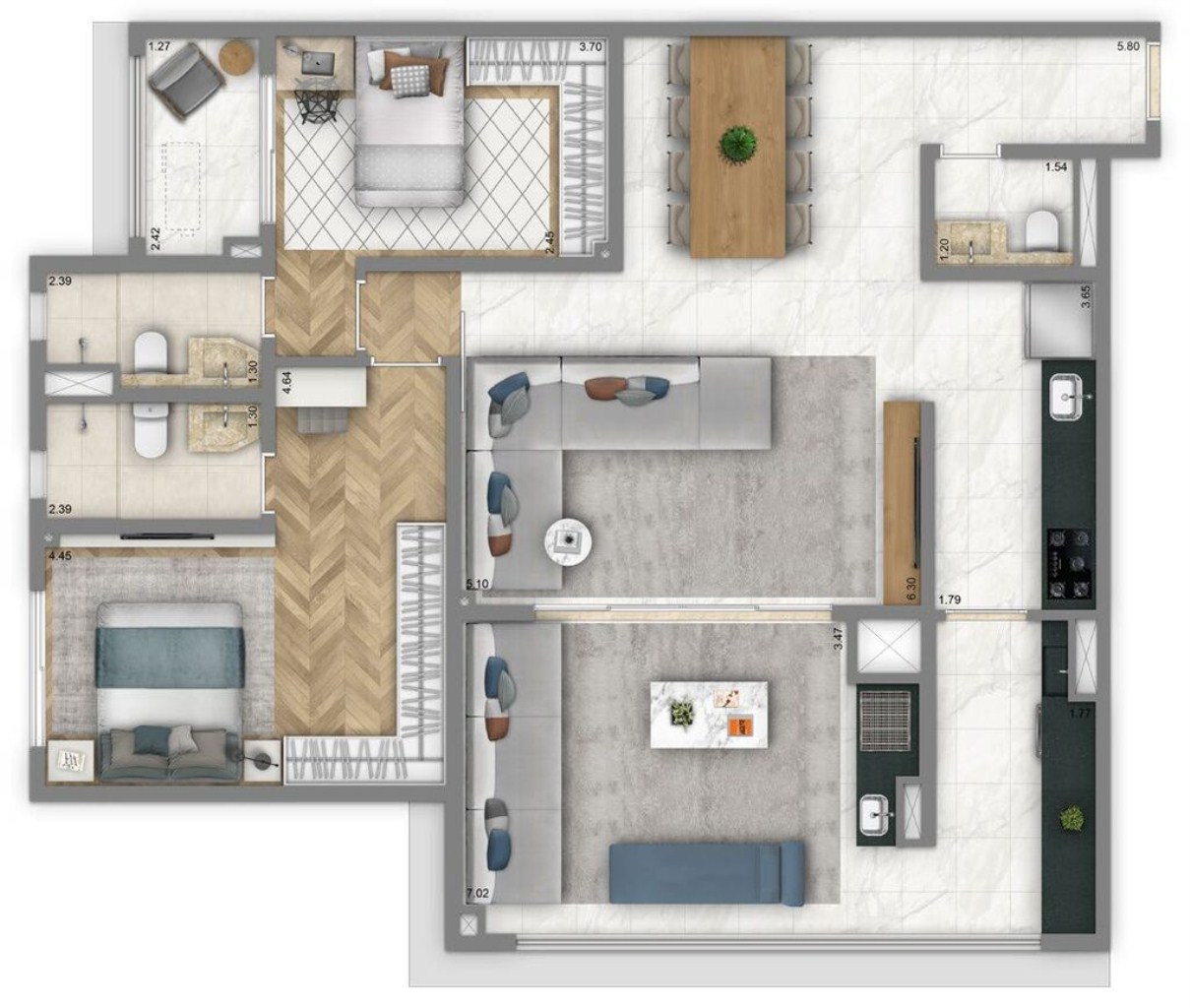 Apartamento à venda com 3 quartos, 125m² - Foto 6