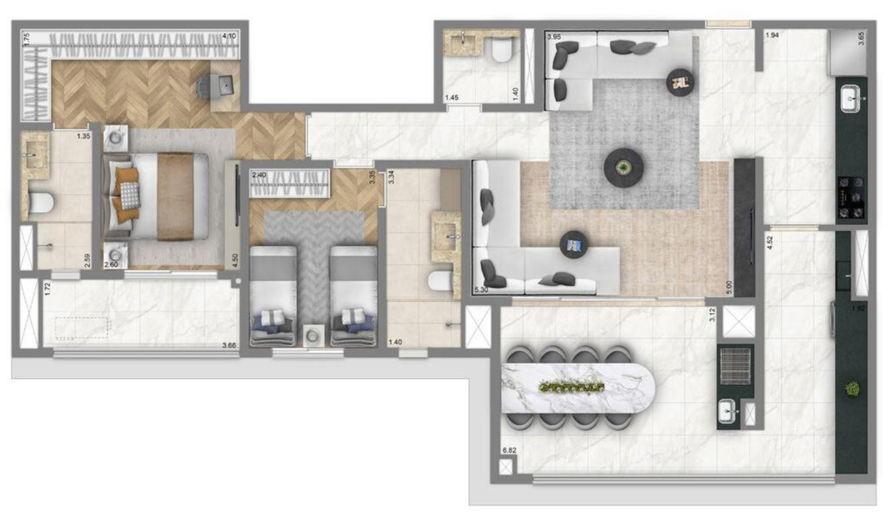 Apartamento à venda com 3 quartos, 125m² - Foto 4