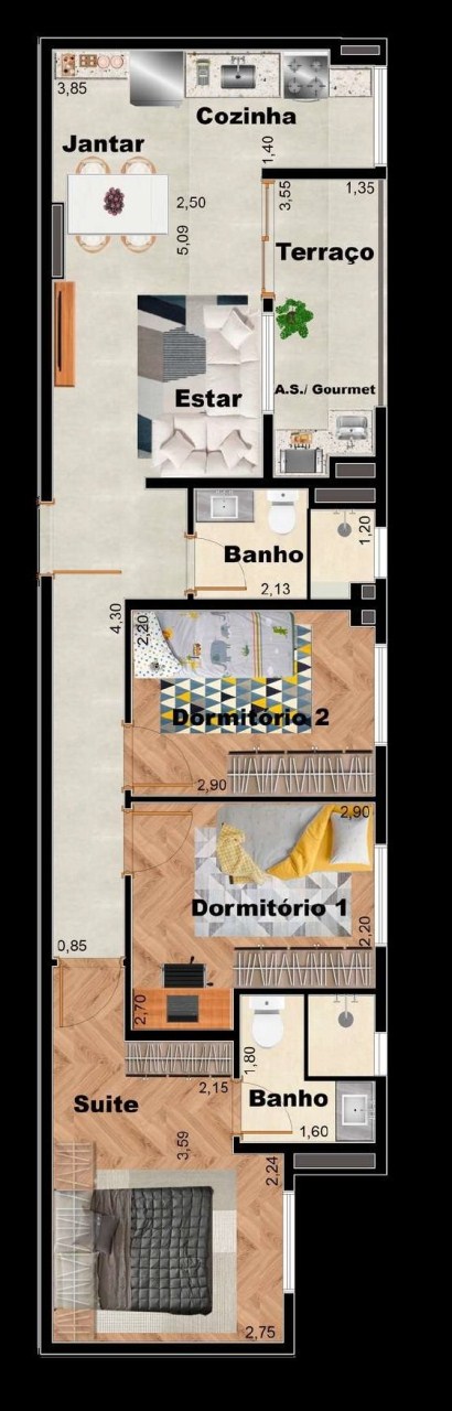 Apartamento à venda com 3 quartos, 60m² - Foto 37