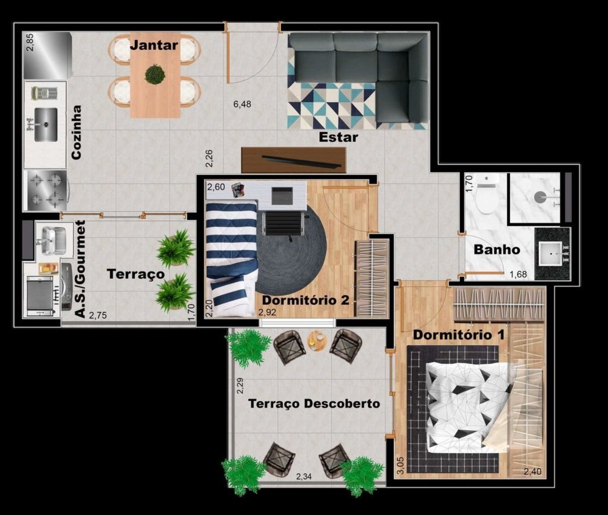 Apartamento à venda com 3 quartos, 60m² - Foto 33