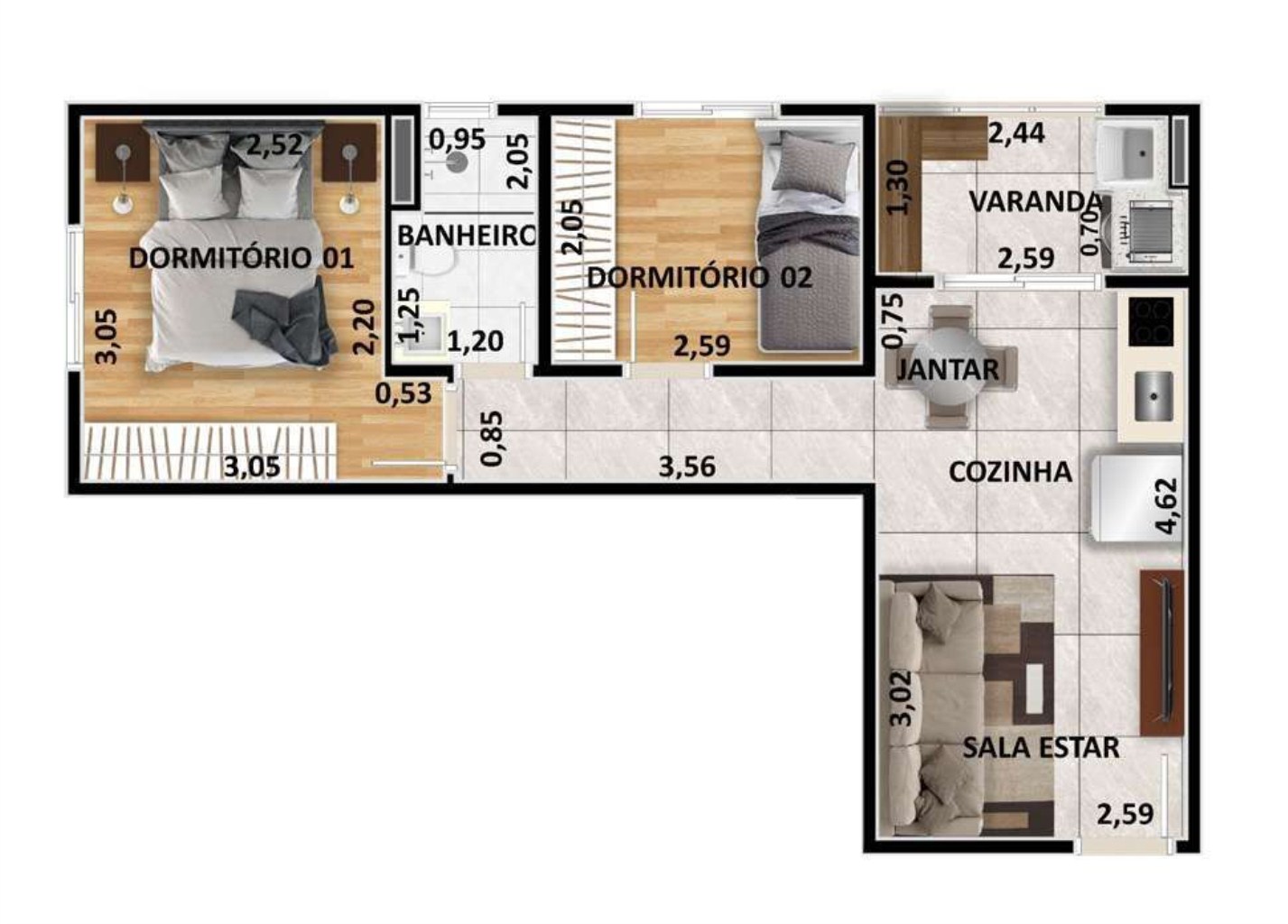 Apartamento à venda com 2 quartos, 61m² - Foto 22