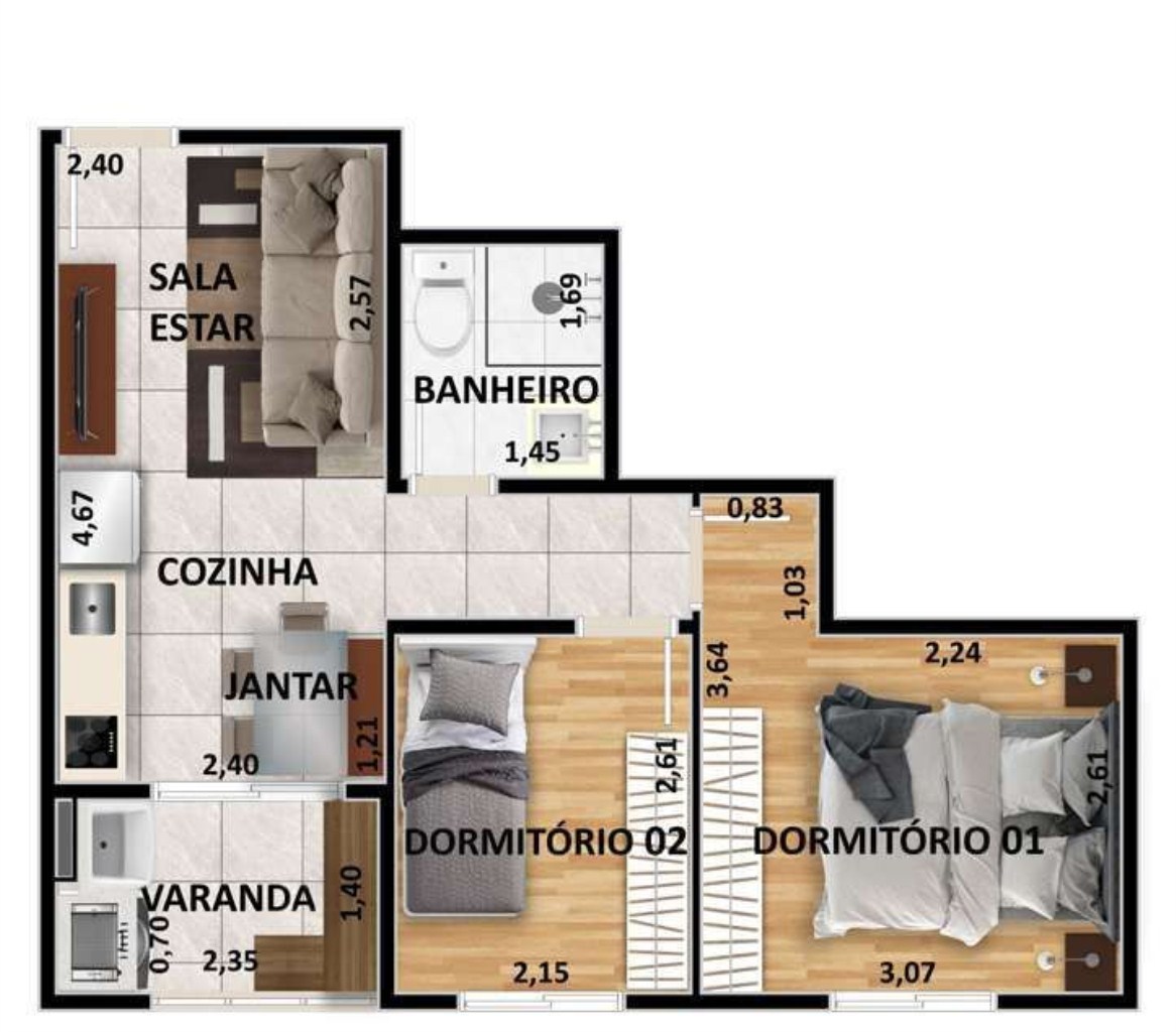 Apartamento à venda com 2 quartos, 61m² - Foto 18