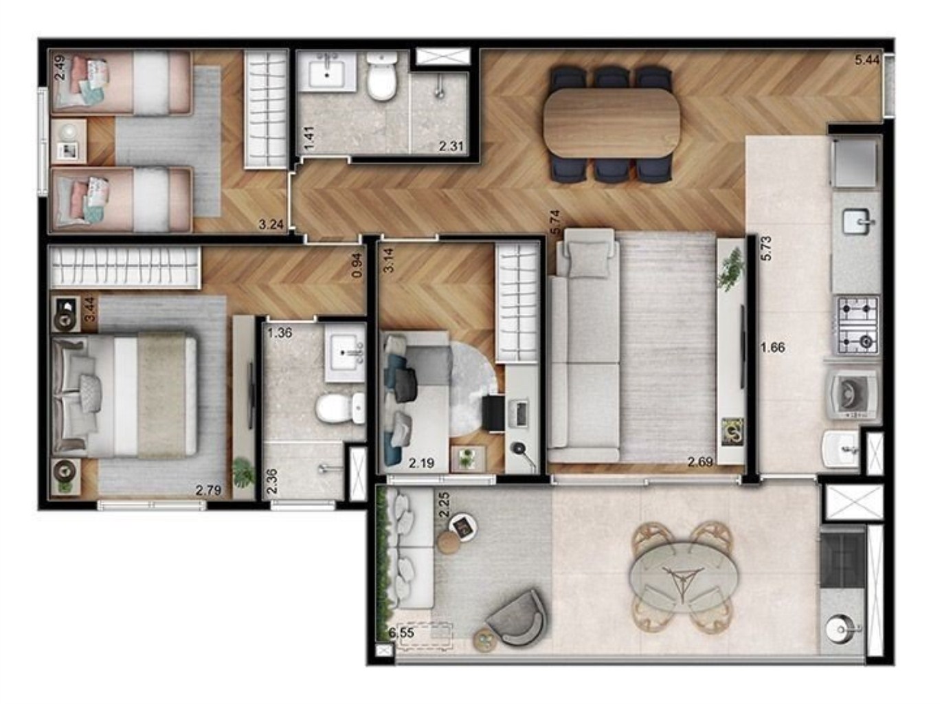 Apartamento à venda com 2 quartos, 67m² - Foto 49