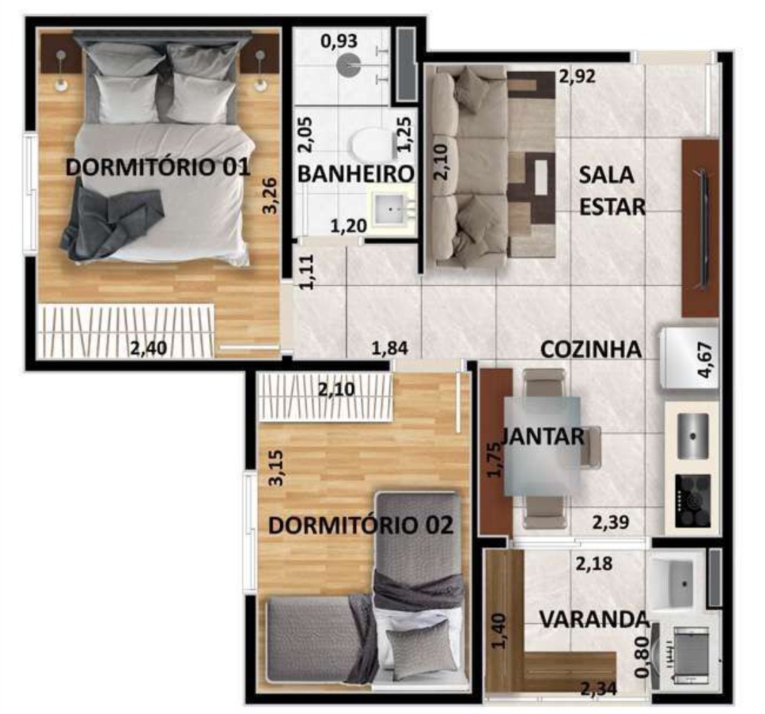 Apartamento à venda com 2 quartos, 61m² - Foto 21