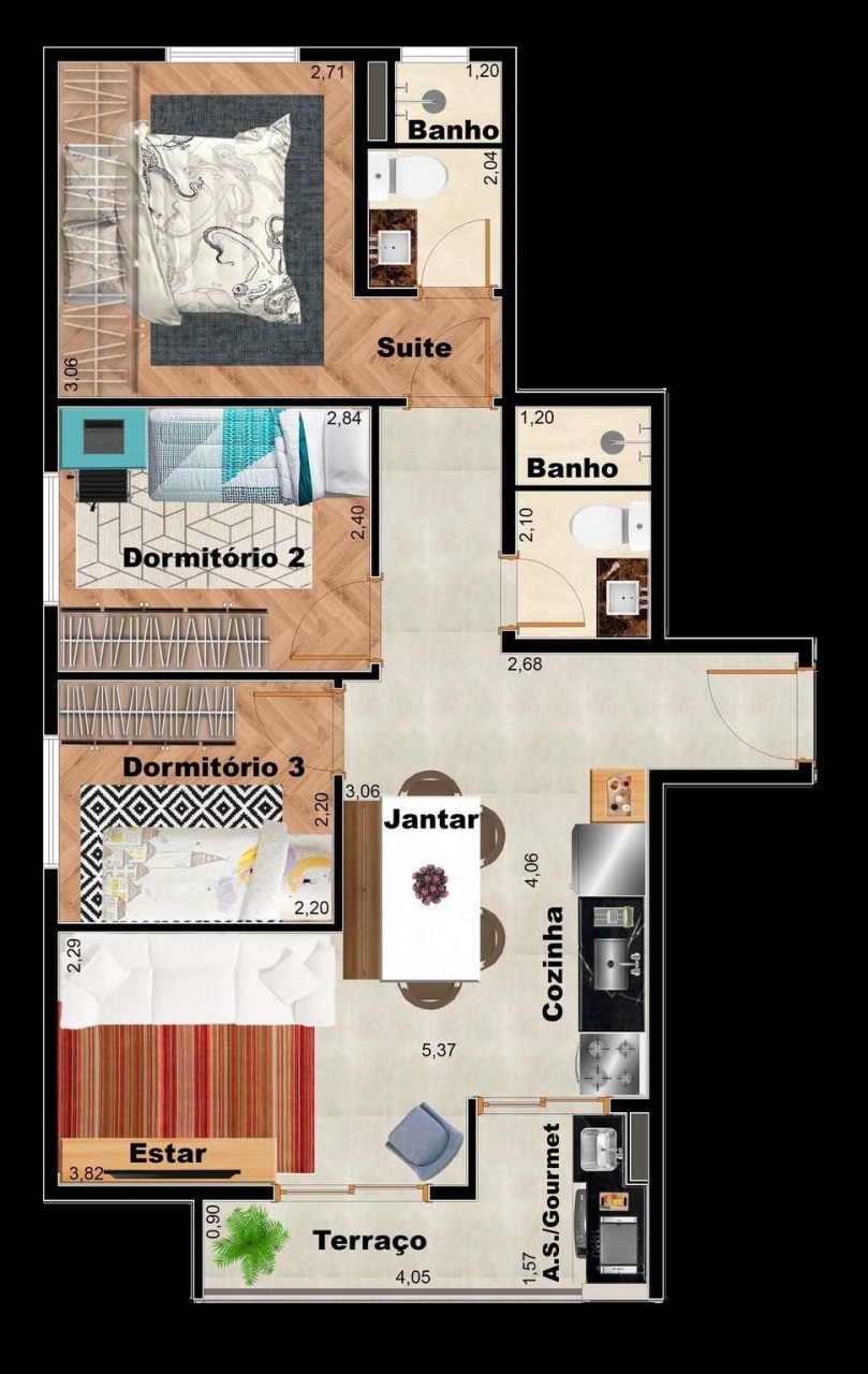 Apartamento à venda com 3 quartos, 60m² - Foto 35