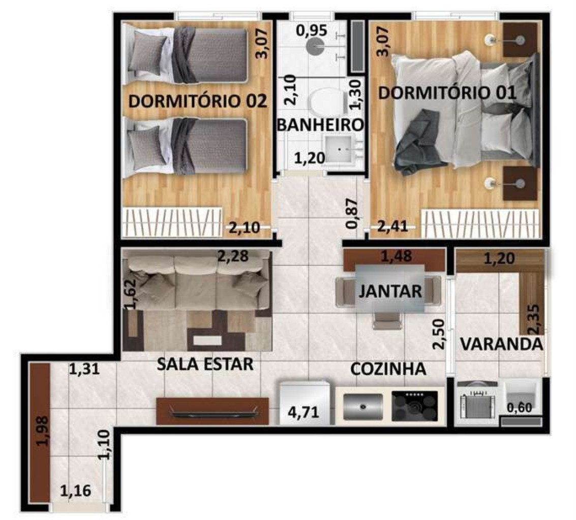 Apartamento à venda com 2 quartos, 61m² - Foto 20