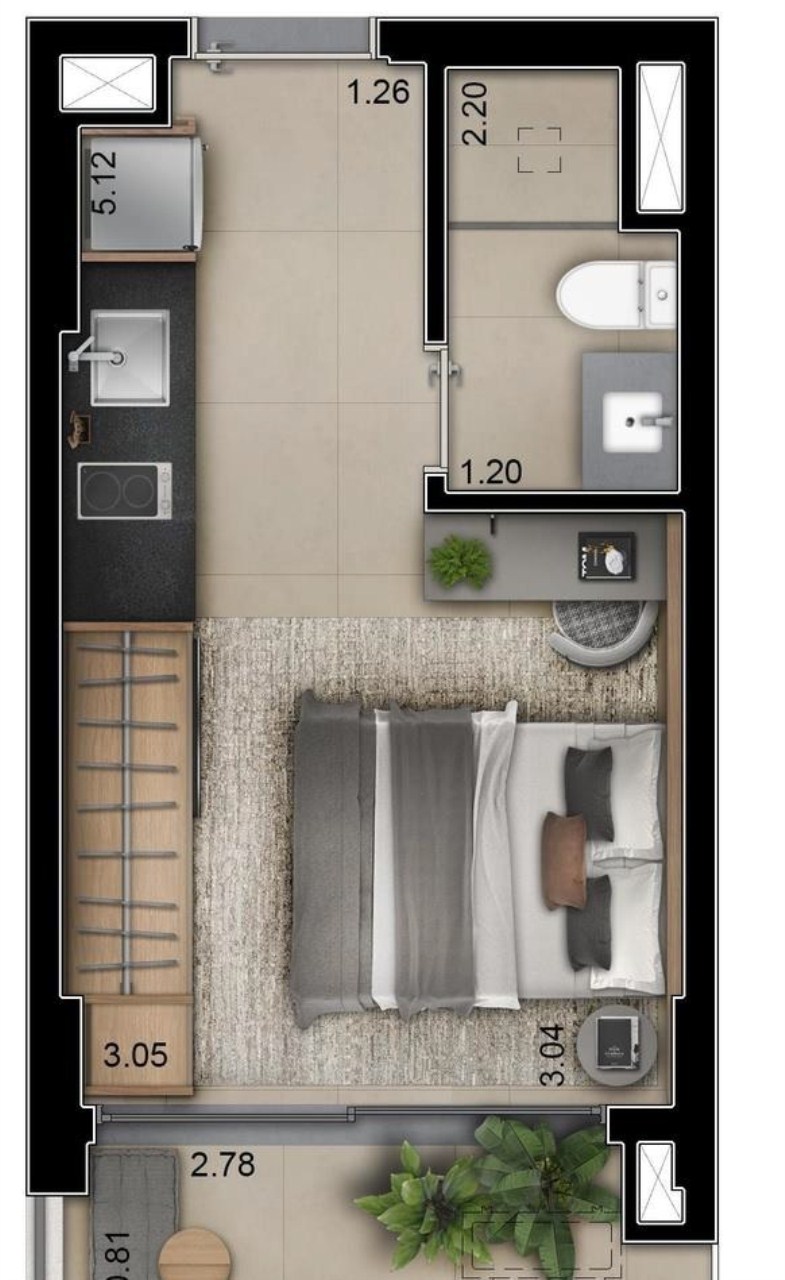 Apartamento, 1 quarto, 25 m² - Foto 9