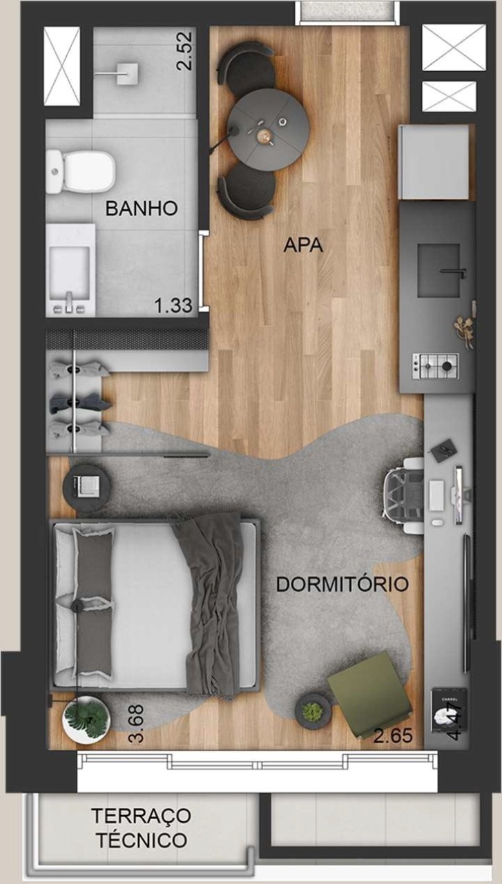 Apartamento à venda com 1 quarto, 26m² - Foto 11