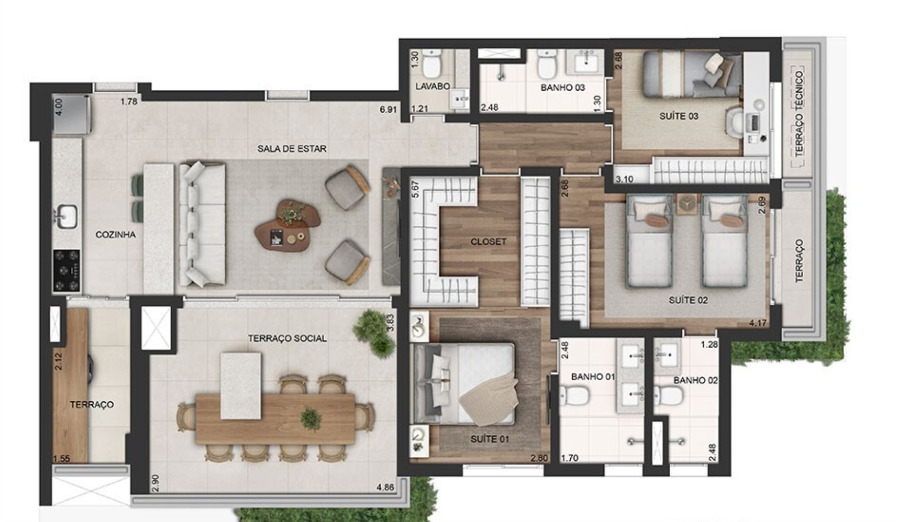 Apartamento à venda com 3 quartos, 123m² - Foto 23