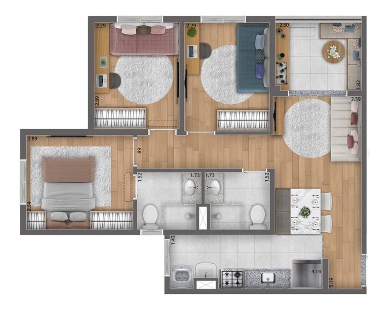 Apartamento, 3 quartos, 70 m² - Foto 27