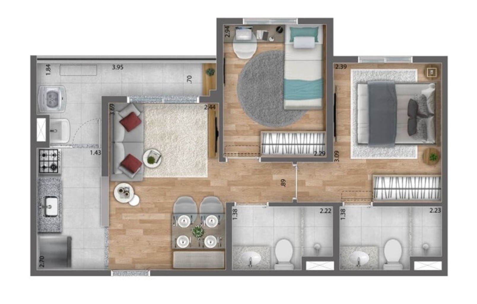 Apartamento, 3 quartos, 70 m² - Foto 23