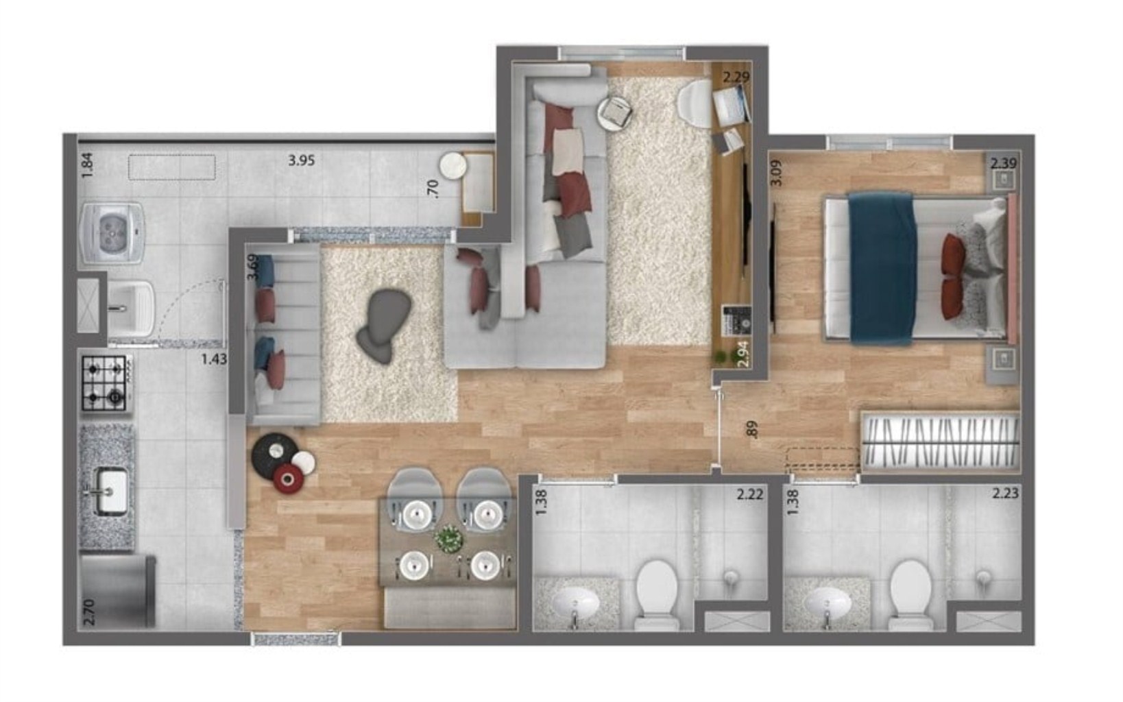 Apartamento, 3 quartos, 70 m² - Foto 24