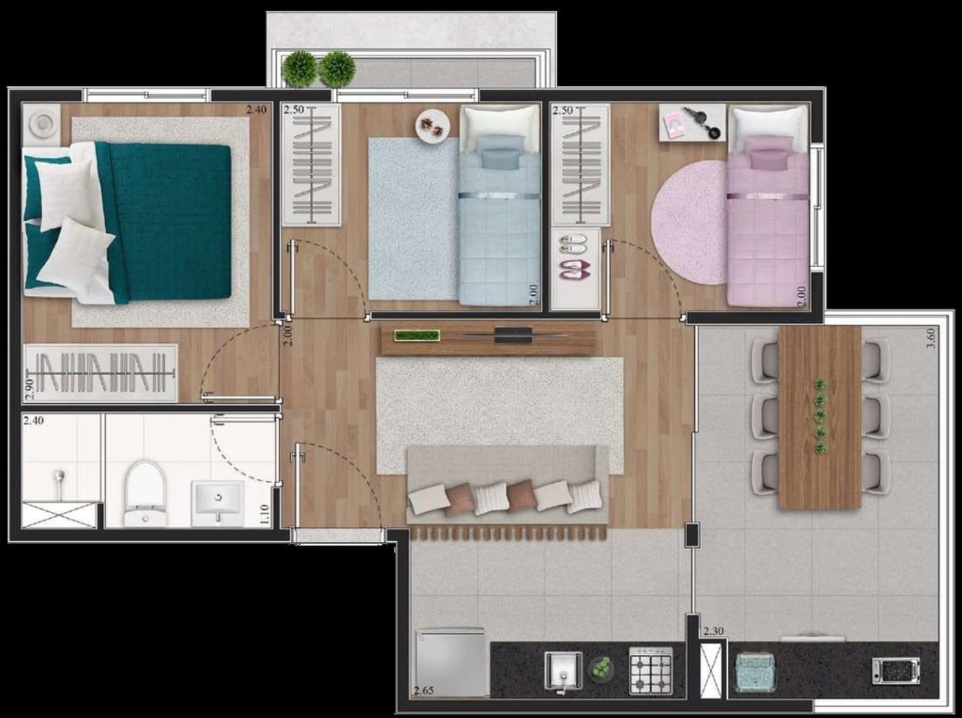 Apartamento, 3 quartos, 47 m² - Foto 19