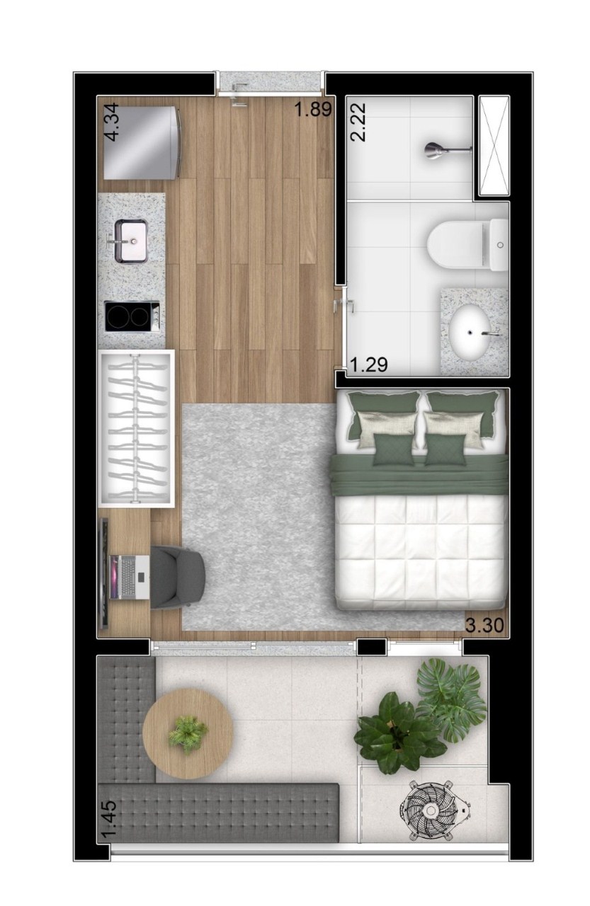 Apartamento, 1 quarto, 22 m² - Foto 21