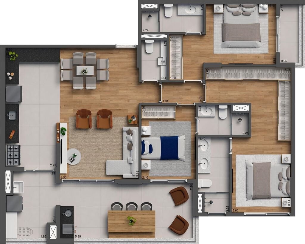 Apartamento à venda com 3 quartos, 137m² - Foto 5