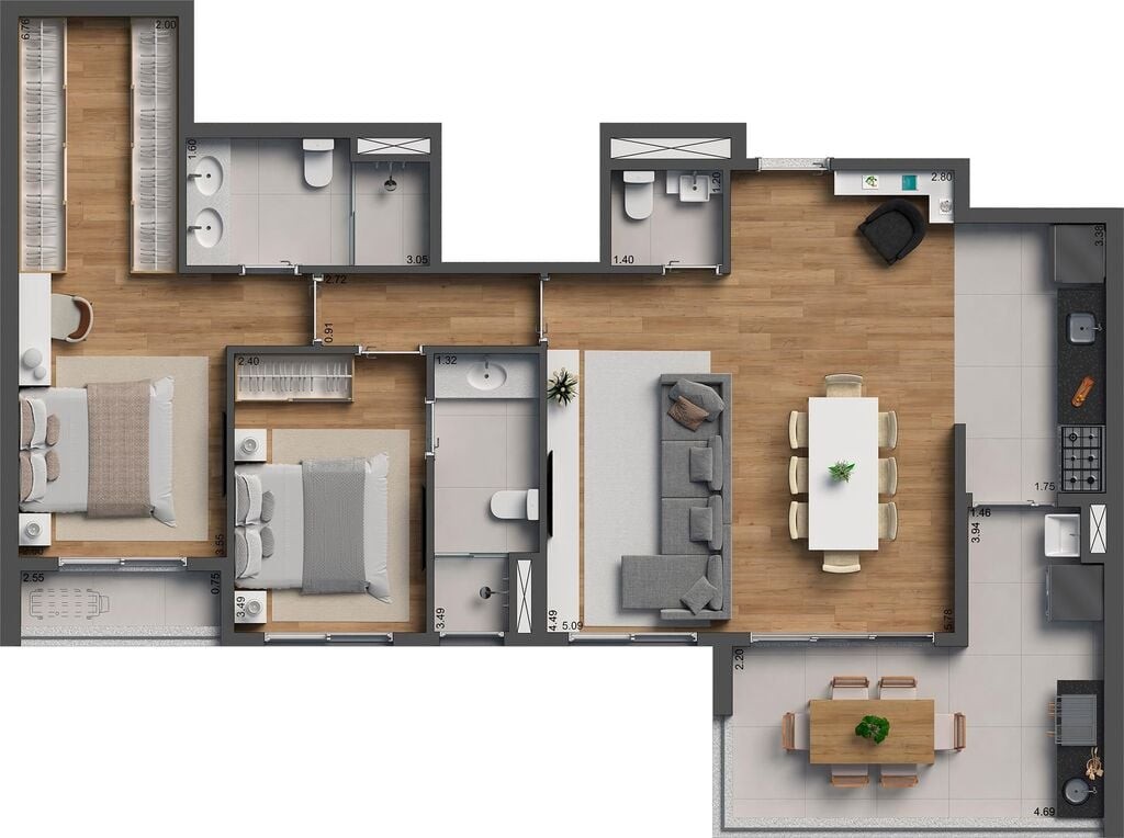 Apartamento à venda com 3 quartos, 117m² - Foto 7