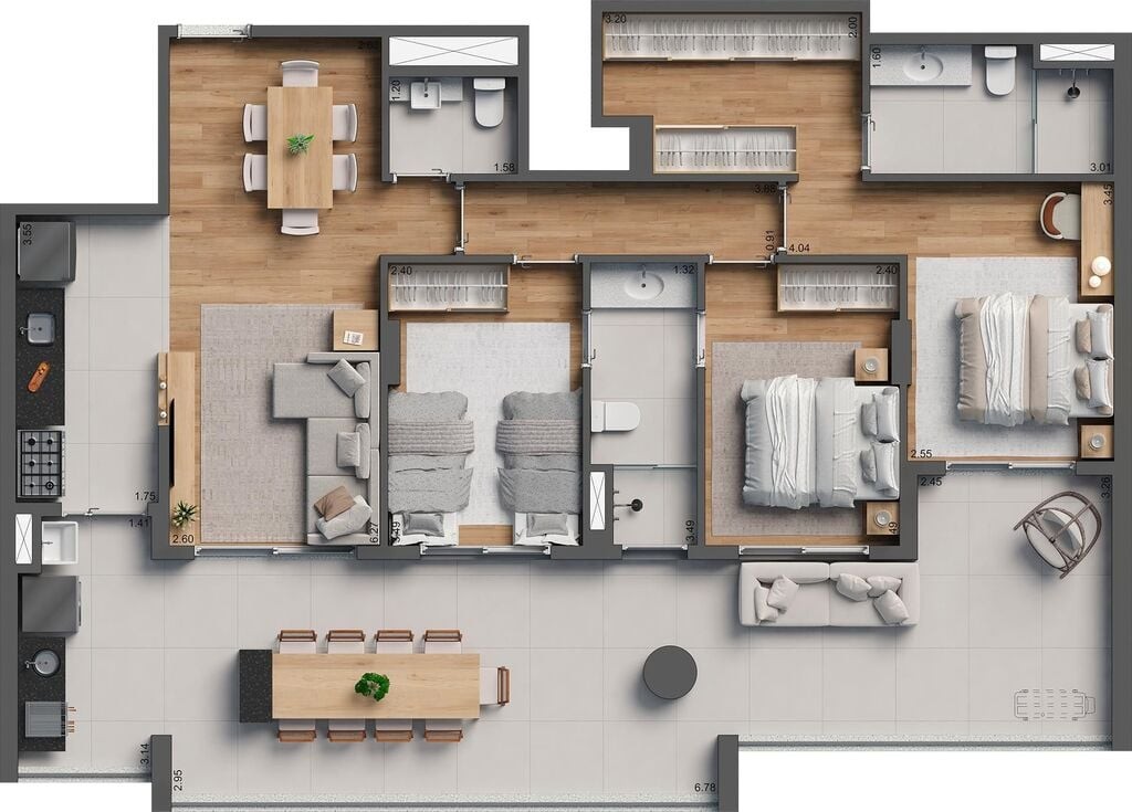 Apartamento à venda com 3 quartos, 117m² - Foto 2