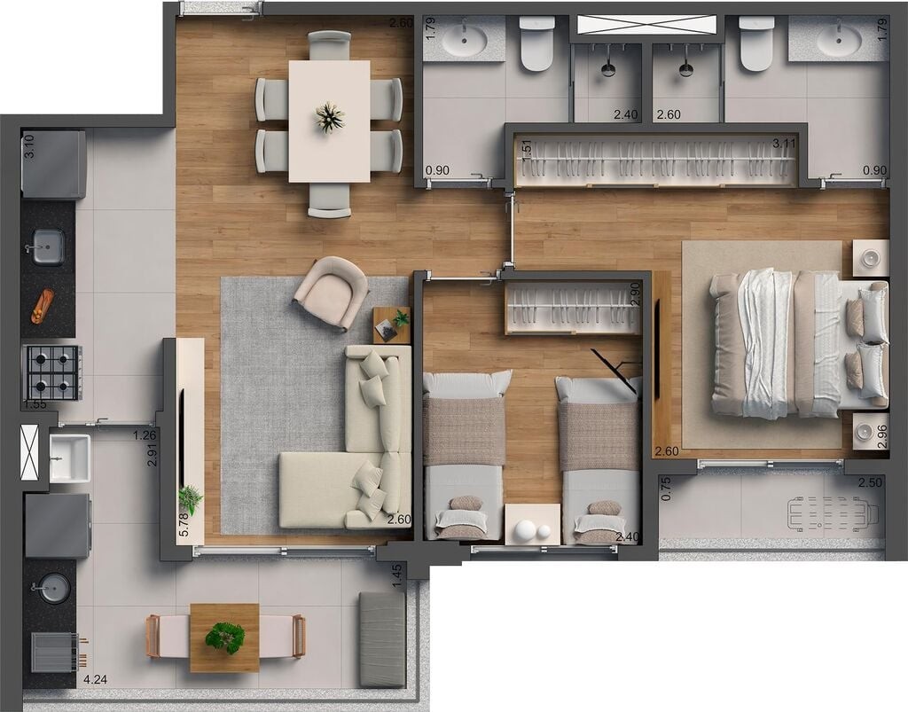 Apartamento à venda com 3 quartos, 117m² - Foto 12