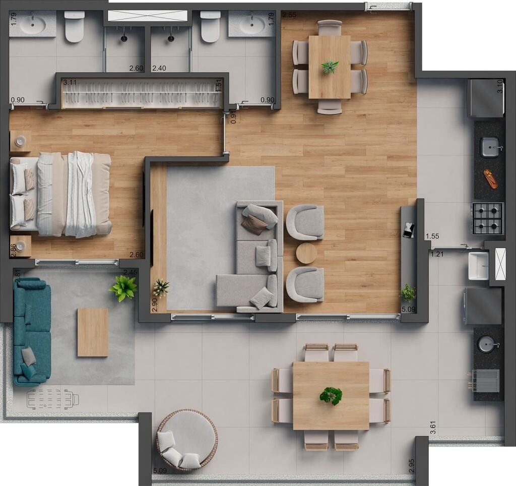 Apartamento à venda com 3 quartos, 117m² - Foto 9