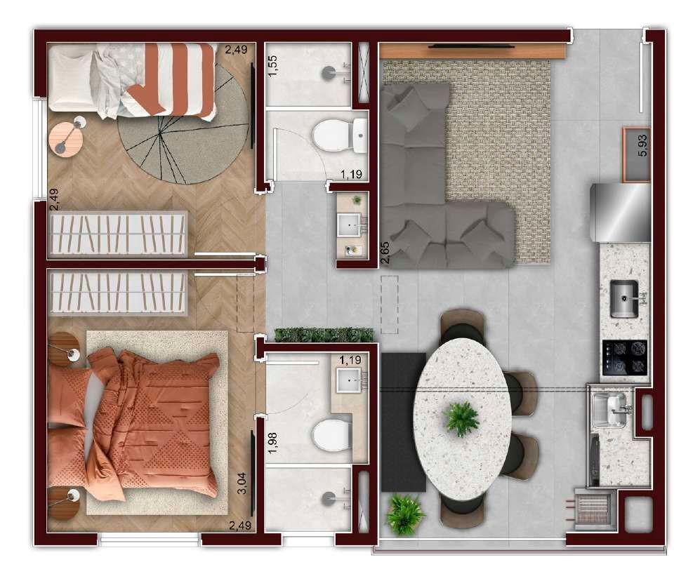 Apartamento à venda com 2 quartos, 43m² - Foto 32