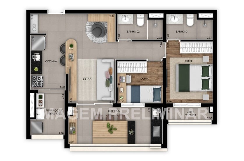 Apartamento à venda com 2 quartos, 47m² - Foto 26