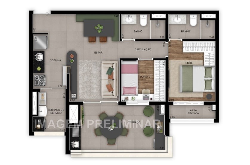 Apartamento, 2 quartos, 47 m² - Foto 29