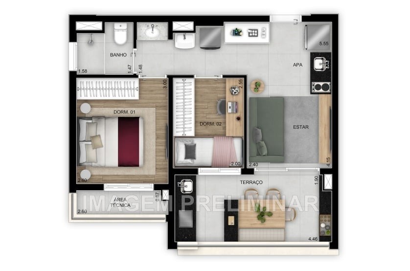 Apartamento, 2 quartos, 47 m² - Foto 24