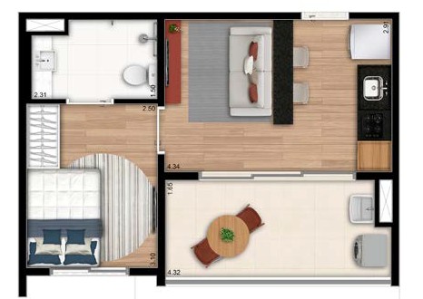 Apartamento à venda com 1 quarto, 37m² - Foto 25