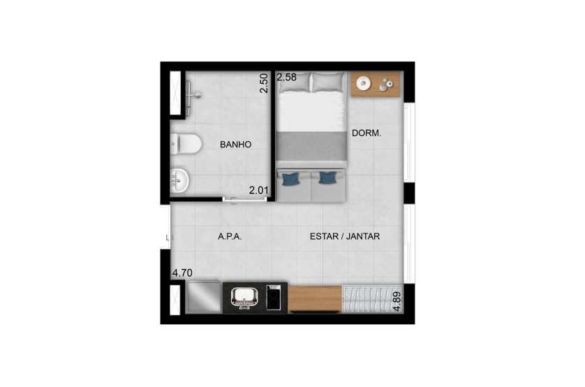 Apartamento à venda com 1 quarto, 25m² - Foto 8