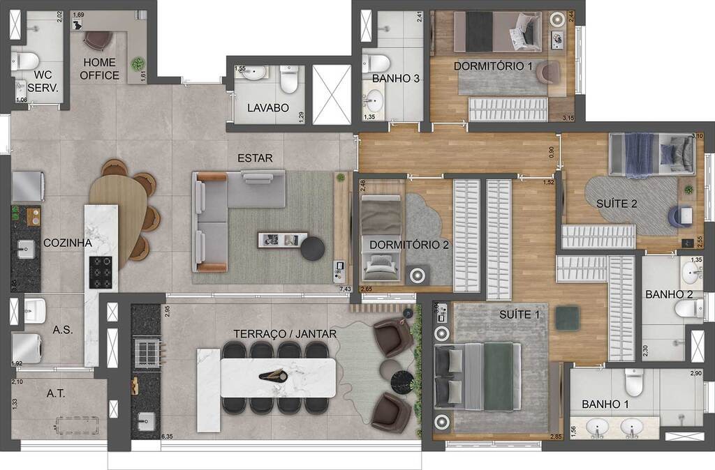 Apartamento à venda com 4 quartos, 135m² - Foto 39