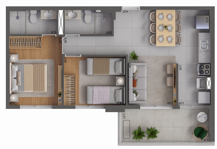 Apartamento, 3 quartos, 89 m² - Foto 25