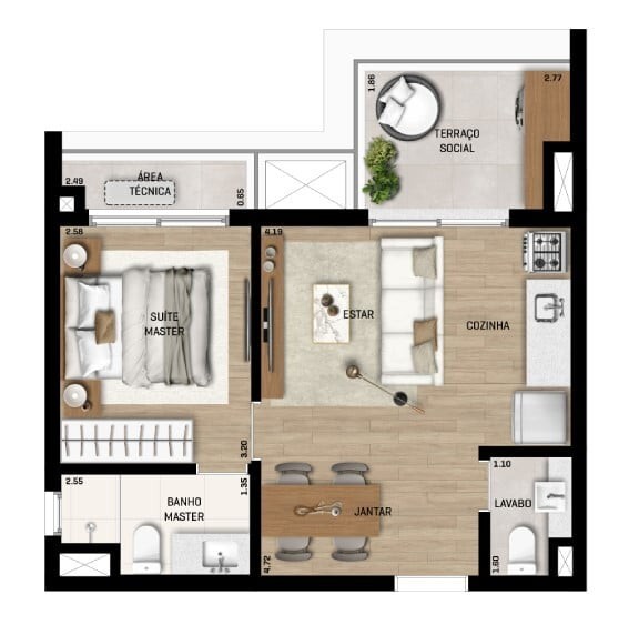 Apartamento, 1 quarto, 44 m² - Foto 30