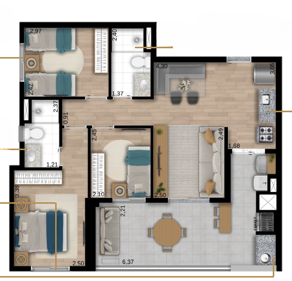 Apartamento, 3 quartos, 75 m² - Foto 15