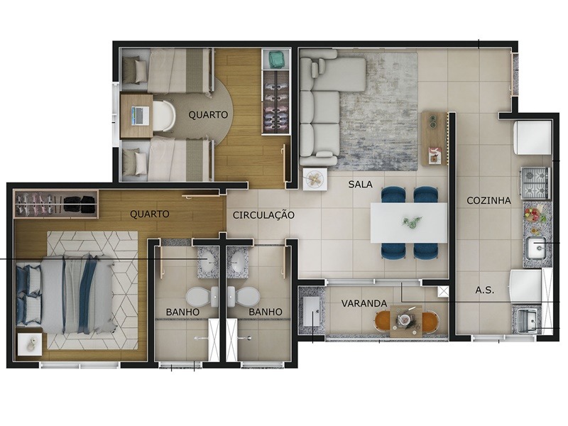 Apartamento à venda com 2 quartos, 52m² - Foto 4