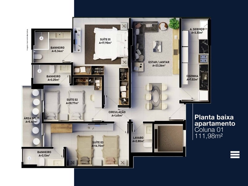 Apartamento à venda com 3 quartos, 111m² - Foto 15