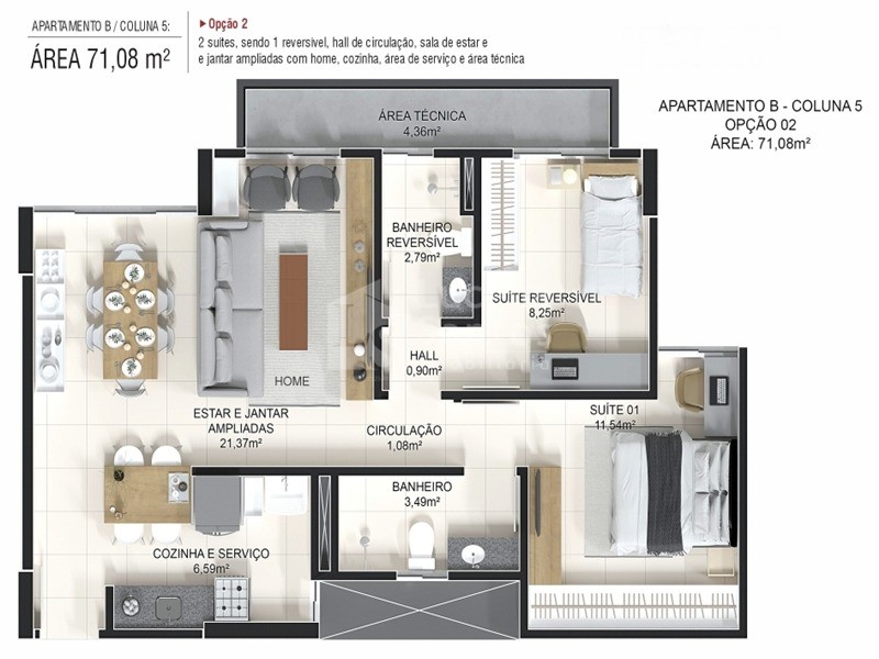 Apartamento à venda com 2 quartos, 71m² - Foto 5