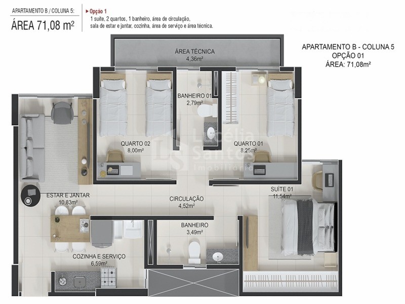 Apartamento à venda com 2 quartos, 71m² - Foto 4