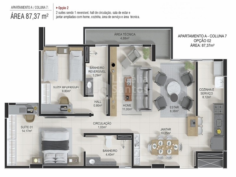 Apartamento à venda com 2 quartos, 71m² - Foto 3